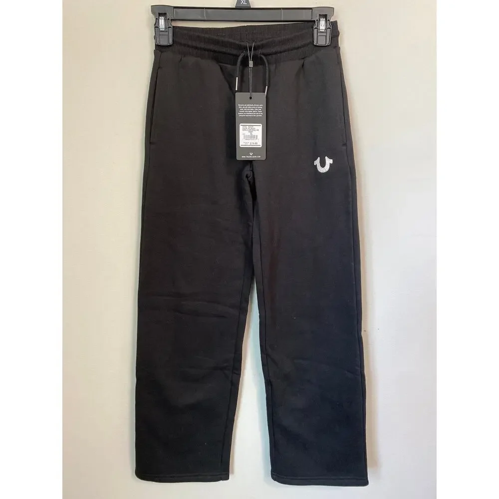 NWT True Religion Girls Crystal Rhinestone Tracksuit Set Black XL